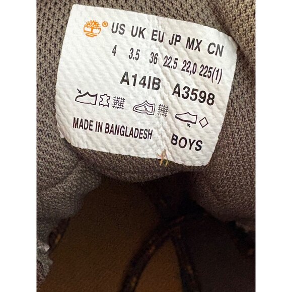 TIMBERLAND MT. MADDSEN BOYS YOUTH HIKING WATERPROOF MID TOP BOOTS SIZE 4 LACE UP - Picture 8 of 10